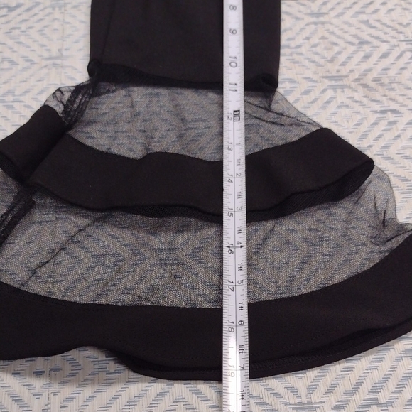 Premier Amour Elegant Black Long Sleeve Dress with Sheer Details - Picture 13 of 13